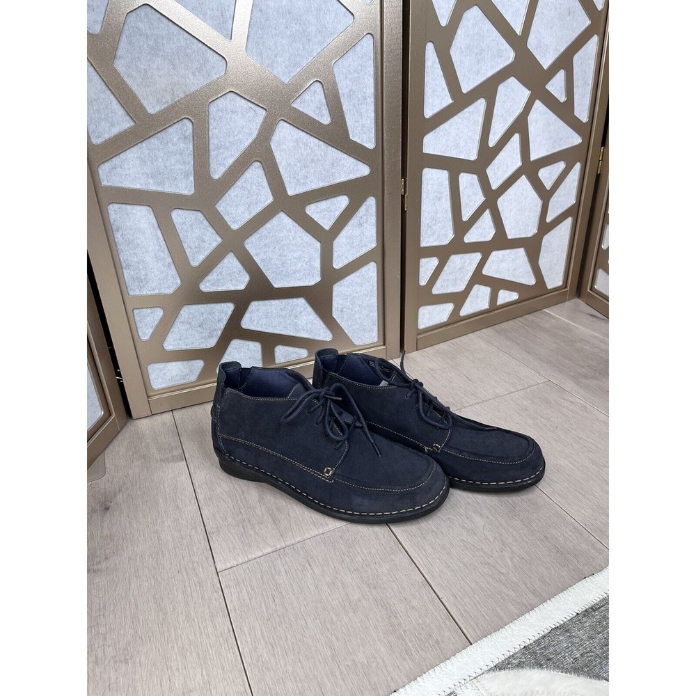 Clarks Bendables Chukka ankle Boots flat Women sz 11 W wide Blue Suede leather - Picture 2 of 7